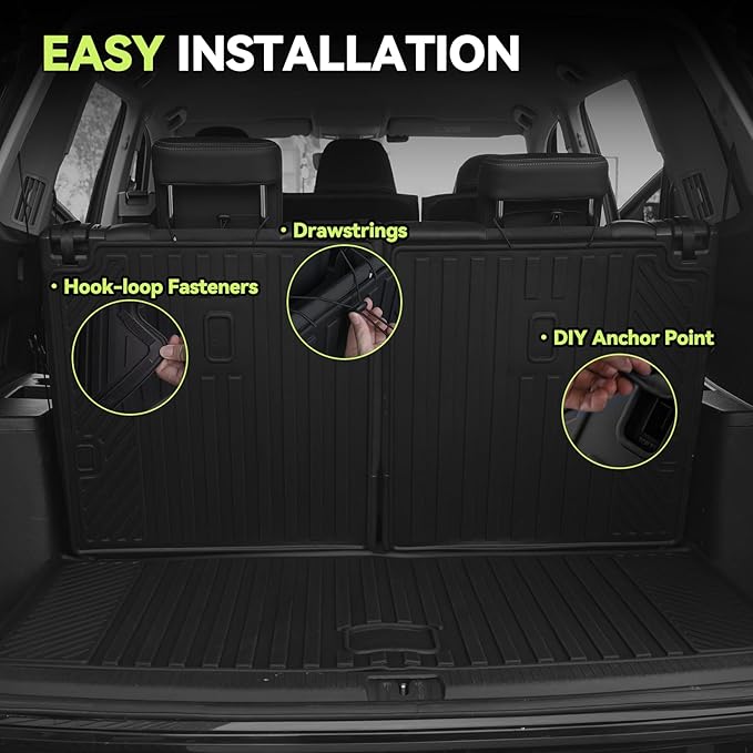 Tongama-Floor Mats for 2019-2024 2025 Toyota RAV4 Gas, All Weather TPE Floor Liners and Trunk Mat and Backrest Mats Protectors for Toyota RAV4 Gas Waterproof Interior Accessories