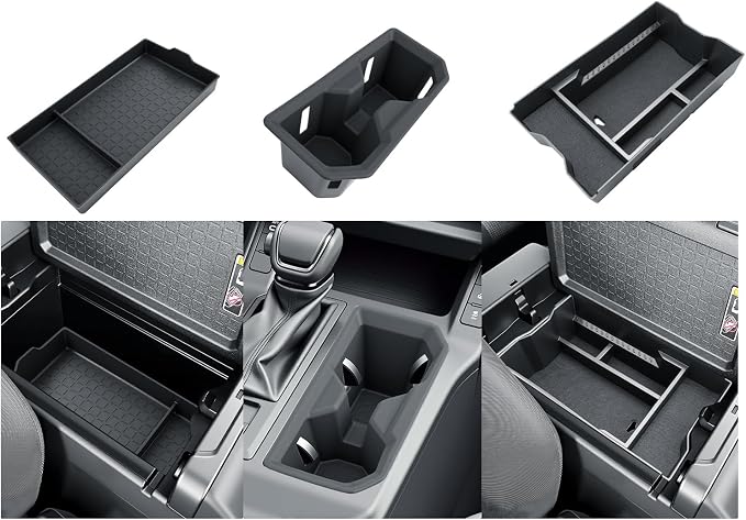 BIBIBO 3Pack for 2026 Toyota RAV4 Center Console Organizer 2026 Toyota RAV4 Console Armrest Tray+Cup Holder +Armrest Box Bottom Silicone Mat 2026 RAV4 Insert Organizer 2026 RAV4 Accessories