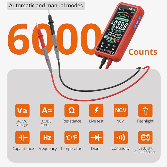Clamp Meter 6000 Count - Smart Multimeter 6000 Count