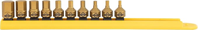 Mayhew Tools 16004 Titanium-Coated Low-Profile Dual Drive Set, SAE Hex, 10-Piece