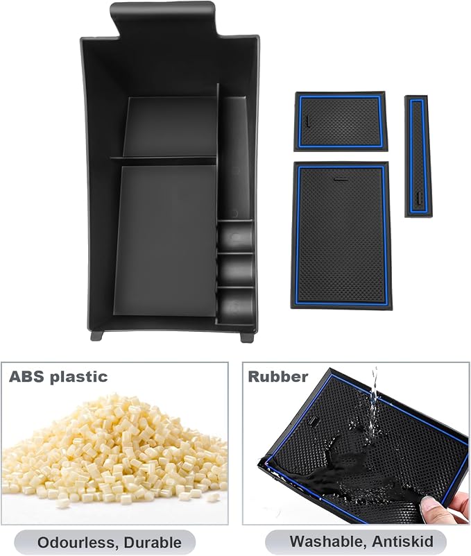 SKTU for 2023 2024 2025 2026 2027 Honda HR-V Center Console Organizer 2023 2024 2025 2026 2027 HRV (LX/Sport/EX-L) Console Tray Honda HRV 2024 2025 2026 2027 Accessories with Coin Holder (Blue)