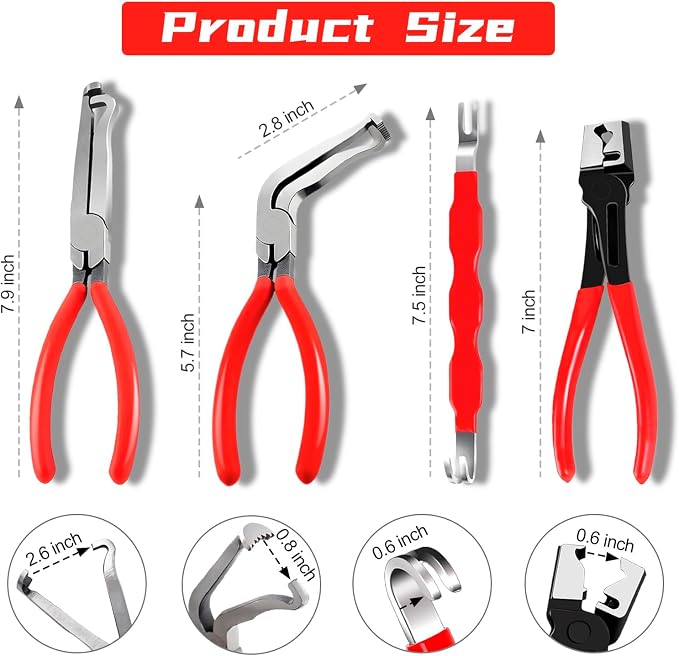 Electrical Disconnect Pliers Set – 11PCS Automotive Terminal Removal Tool Kit, Includes Straight & 60° Disconnect Pliers, Double-Ended Terminal Separator, Hose Clamp Plier & 8PCS Depinning Tools