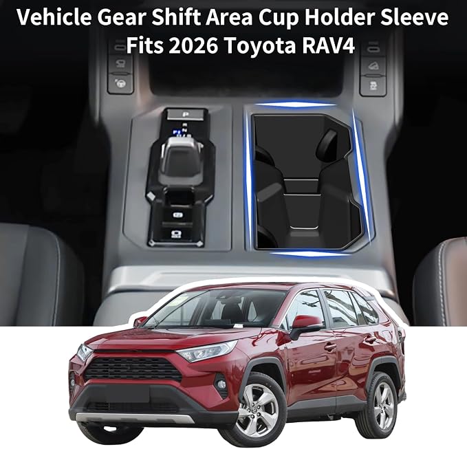 Cup Holder Inserts for RAV4 2026 Accessories Non‑Slip Silicone Center Console Cup Holder Liner Anti‑Spill & Anti‑Scratch Interior Protector for RAV4 2026