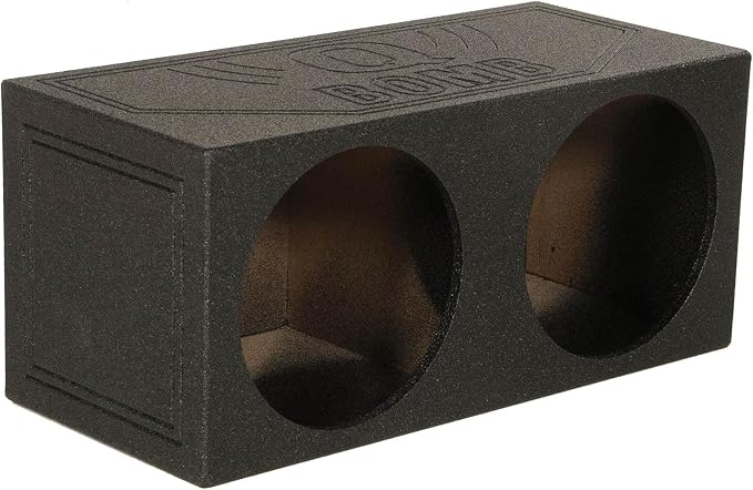 Q Power QBomb QBOMB12S Dual 12" Sealed Port Subwoofer Sub Box w/Bedliner Spray
