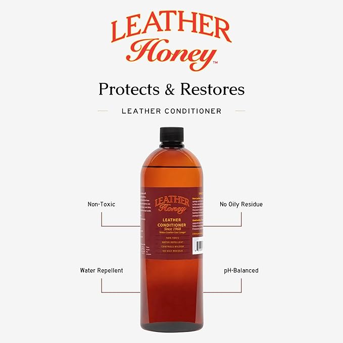 Leather Honey Leather Conditioner, Non-Toxic & Made in the USA Since 1968. Protect & Restore Leather Couches & Furniture, Car Interiors, Boots, Jackets, Shoes, Bags & Accessories. Safe for Any Colors