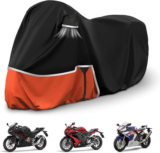 Waterproof Motorcycle Cover Replace for Honda CBR600RR CBR1000RR /CBR500R CBR650R CB1000R Sport/Standard Model, 420D Oxford Cloth Motorcycle Cover for Snow Rain Dust Protection