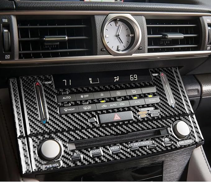 Soft Carbon Fiber Car Interior CD Panel 6/Piece Decorative Sticker for Lexus RC300 350 200T 15-24 Carbon Fiber Interior Accessories