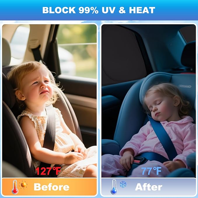 XCBYT 2015-2020 f 150 Window Shades Full Car Window Covers with 6 Layers Thickened 100% Sun UV Blackout Car Privacy Curtains for Breastfeeding Napping Dressing Camping 6 Pack
