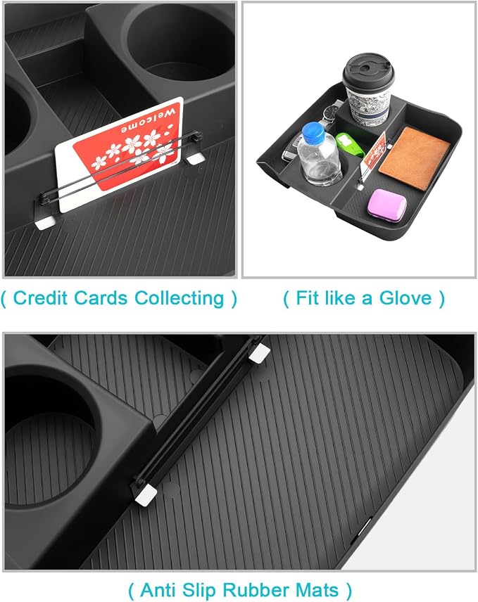 CDEFG for 2026 Hyundai Palisade Lower Console Organizer with Cup Holder | for 2026 Hyundai Palisade Accessories, Under Console Floor Organizer Storage Box with Cup Holder Insert Tray