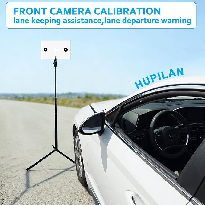 LDW Pattern Board with Bracket Compatible with Benz, ADAS Target Board | Static front camera aiming board, bracket-mounted setup, Lane Departure Warning calibration and automotive alignment