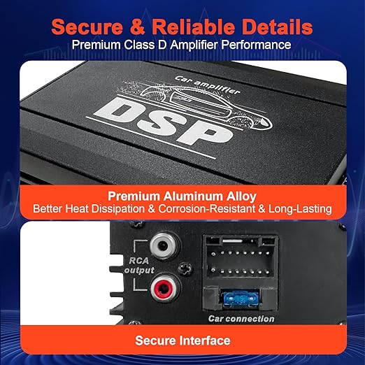 DSP-HEI 4-Channel Class D Digital Amplifier — Max 800 Watts, 2-Ohm Stable, Built-in Low-Pass Crossover, Stereo Support