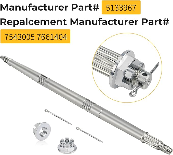 M MATI Rear Axle Shaft for Polaris Trail Blazer 250 2005-2006 Trail Blazer 330 2008-2013 Trail Boss 330 2005-2013 Scrambler 500 4x4 2005-2012 5133967 7543005 7661404