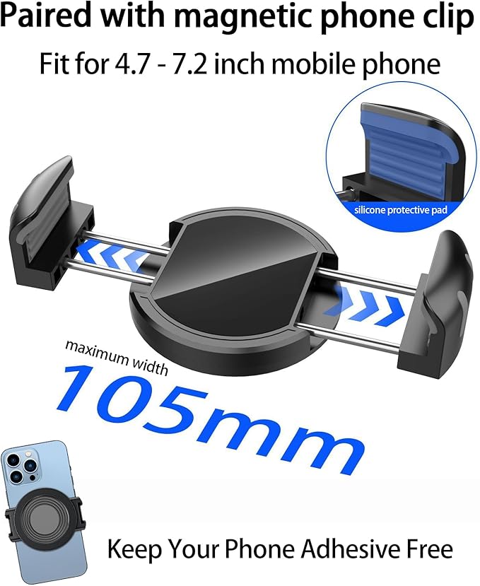 Magnetic Car Phone Mount for Toyota Grand Highlander/Grand Highlander Hybrid 2024-2026,for MagSafe Strong Magnets Cell Phone Holder 12.3-Inch Touch Screen Cradles,with Portable Phone Gripper