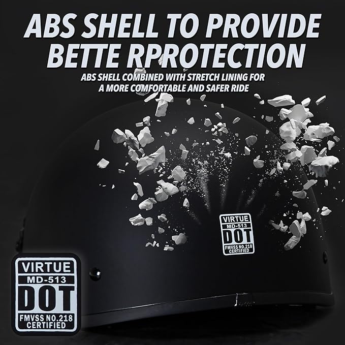 Cartman Cruiser Scooter Motorcycle Half Face Helmet,Matte Black Graphics, DOT Approved for Bike Scooter ATV UTV Chopper