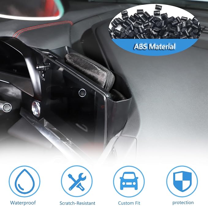 Sekhyna Navigation Screen Back Storage Box Compatible Chevrolet Corvette C8 2020-2025,Dash Organizer Tray,Center Console Phone Insert Auxiliary Storage Tray Interior Accessories