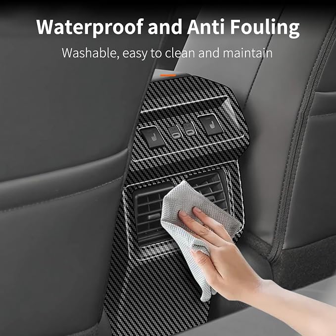 Rear Air Vent Anti-kick Panel Cover Compatible with Toyota RAV4 XLE Premium/SE/XSE/Limited/Woodland 2026+, ABS Rear Air Conditioner Outlet Vent Trim, Back Seat Air Vent Frame for RAV4 2026 (Black)