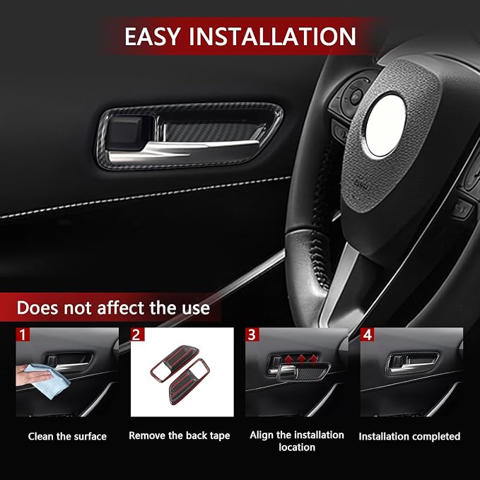 Carbon Fiber Inner Door Handle Bowl Cover Compatible with Toyota Corolla 2020–2026 & Corolla Hatchback 2019–2026