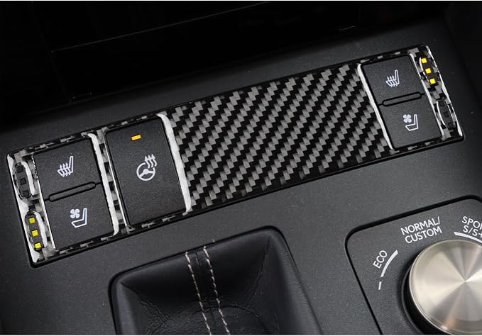 Soft Carbon Fiber Car Interior Heating Control 2/Piece Decorative Sticker for Lexus RC300 350 200T 15-24 Carbon Fiber Interior Accessories
