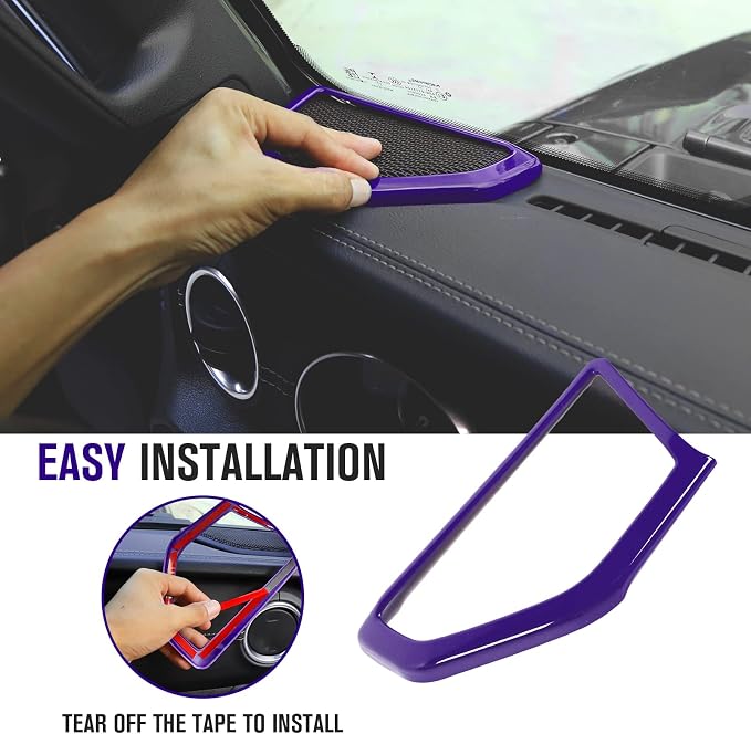 JeCar Purple Interior Speaker Cover Bezel Trim Kit for 2018-2023 Jeep Wrangler JL JLU & Gladiator JT Interior Accessories, 4pcs
