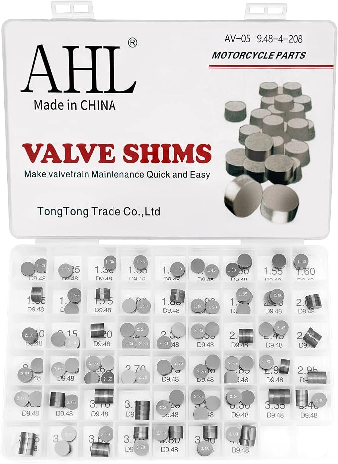 AHL 9.48mm O.D. 1.20mm-4.00mm Thick Adjustable Valve Shim Kit for Honda TRX450R TRX450 R 2004-2009 (208pcs)