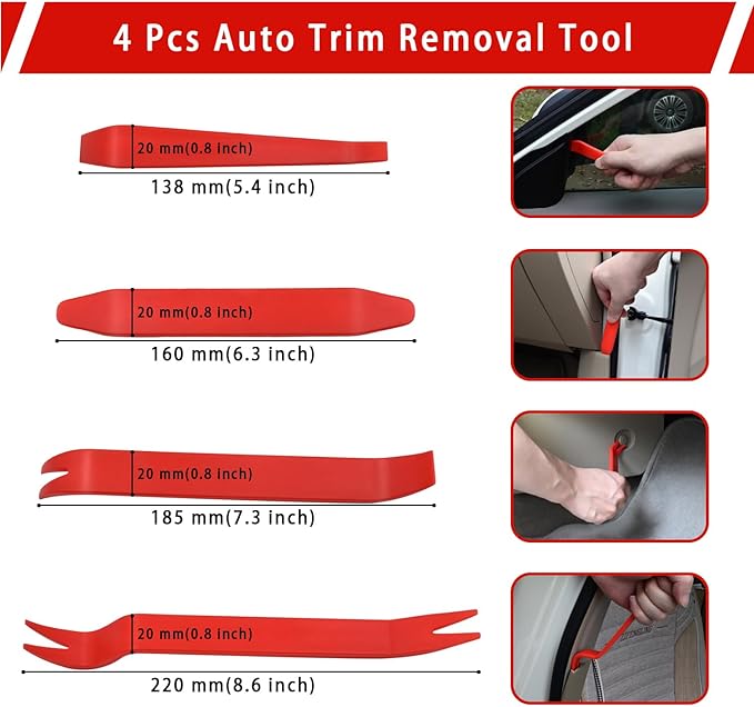 YEZriler 17 Pcs Mechanic Hook Pick Tool Set and Auto Trim Removal Tool Kit with Auto Clip Plier Rivets Puller Telescoping Magnetic Pickup Gasket Scraper for Remove Automotive Hand Pick Up Tools