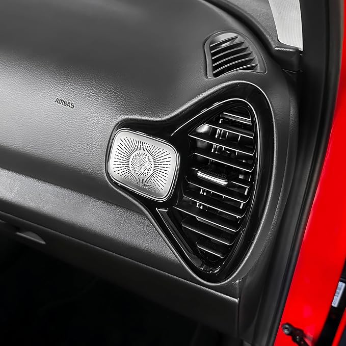 2PCS Dashboard Tweeter Speaker Covers Trim Compatible with Kia Soul 2020-2026 Accessories Stainless Steel (Silver)