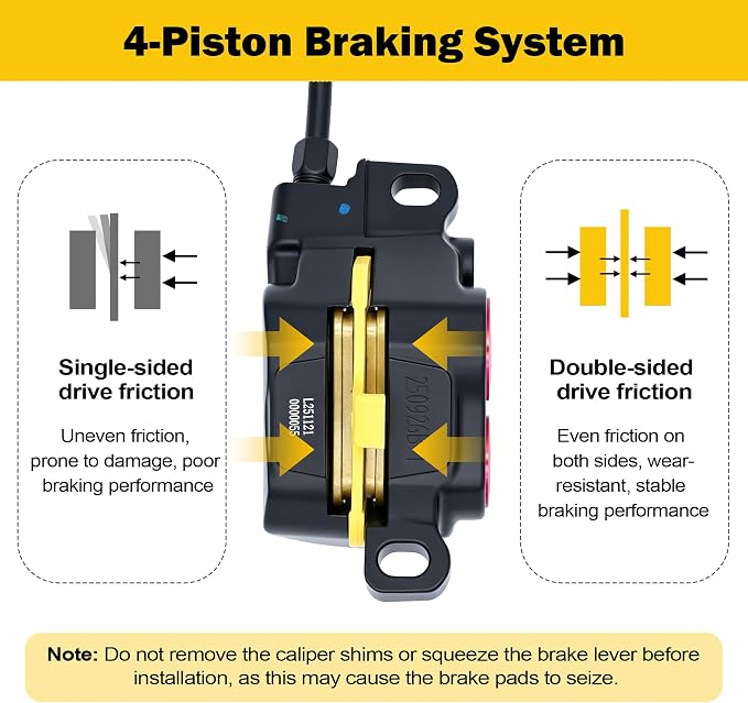 Front Rear Hydraulic Brake Kit & Brake Caliper Master Cylinder Assembly for Surron Light Bee X Segway X160 X260 Talaria Sting MX3/R MX4/XXX Electric Dirt Bike Parts