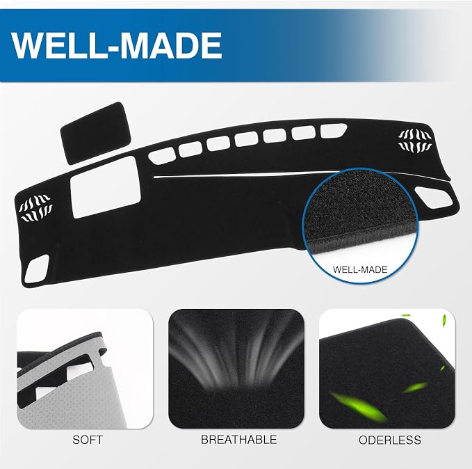 KUST Black Dash Cover Compatible with Toyota Crown 2023-2026 (with HUD) (NOT fit Crown Signia) Polyester Dashboard Cover Non-Slip Dash Protector Accessories for Crown Custom Fit Dash Mat No Glare