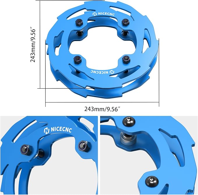 NICECNC Sprocket Guard Chain Cover Protector Compatible with Yamaha YFZ450R 2009 2010 2011 2012 2013-2023, YFZ450R SE 2009-2019 2020 2021 2022 2023, See Fitments Blue