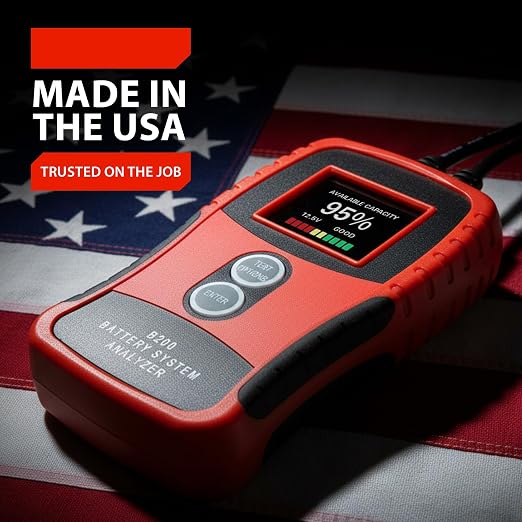 Battery, Charging, & Starting System Diagnostic Tester for 12V & 24V Systems – Digital Analyzer for Automotive Starter, Alternator, Regulator & Diode Ripple – B200 by Tech Professional Service Tools