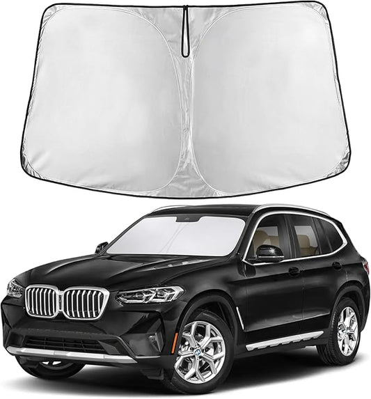 EcoNour Windshield Sunshade Compatible for BMW X3 2018-2024, 2025, 2026 Including sDrive30i, xDrive30i, M40i, and Hybrid Trims, Sun Visor for Front Window Sun Shade Cover, Car Accessories