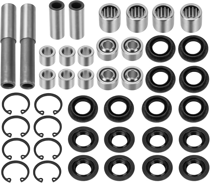 Front Uppper & Lower A Arm Bearing Seal Shaft Rebuild Repair Kit 2 Side for Kawasaki Brute Force 650 4x4i 2006-2013 Brute Force 750 4x4i 2005-2011