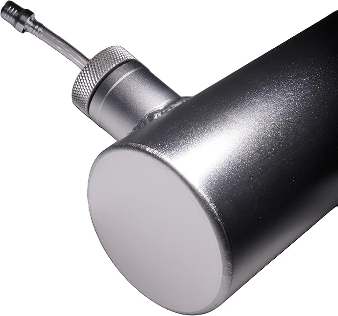JMCHstore Aluminum Mini bike Gas Fuel Tank Cylinder 4x11'' for Coleman Baja Montser Mega moto Predator Hemi non 212 Engine, Massimo Axis RealTree Motovox Mototec Dirt Gas Bike, Go Kart Parts (Silver)