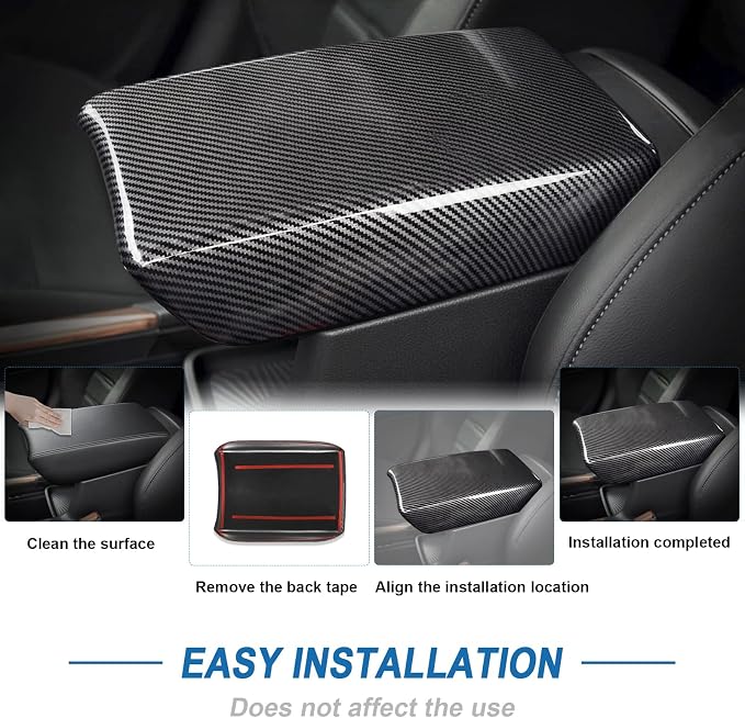 Carbon Fiber Center Console Armrest Storage Box Cover Compatible with 2017-2022 Honda CR-V CRV