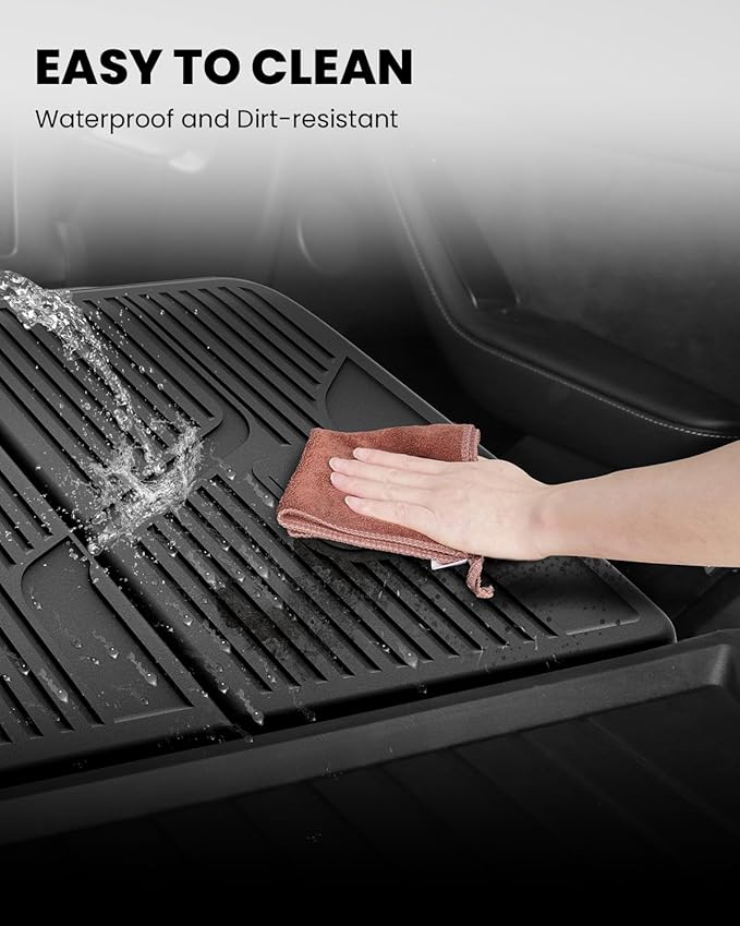 LASFIT Premium Extra Thick Rear Seat Back Covers for Tesla Model Y 2025/2024/2023/2022/2021/2020 | TPE Custom Fit Waterproof Model Y Accessories 5/7 Seater Second Row Back Seat Protector Mat Liner