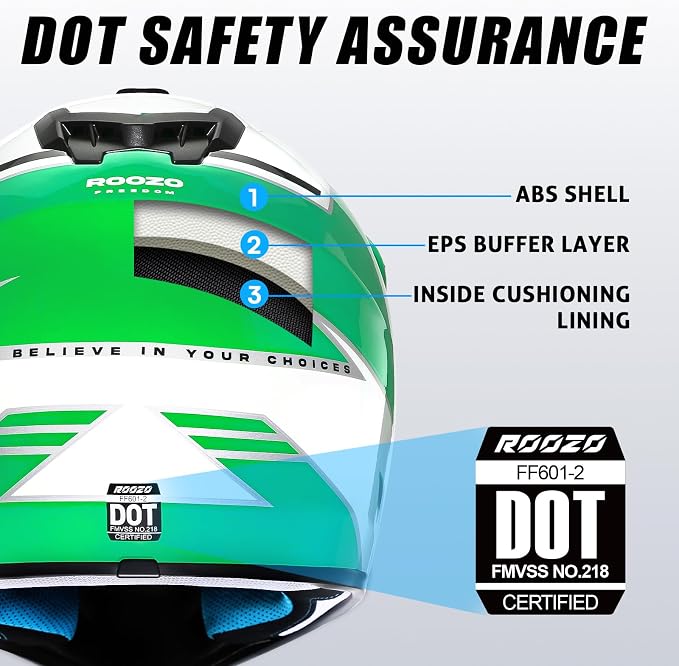 Youth Dirt Bike Helmet DOT Approved, Kids Motocross Full Face Helmet with Adjustable Goggles Riding Gloves & Storage Bag, Off-Road Sport Gear Set for Boys Girls ATV UTV