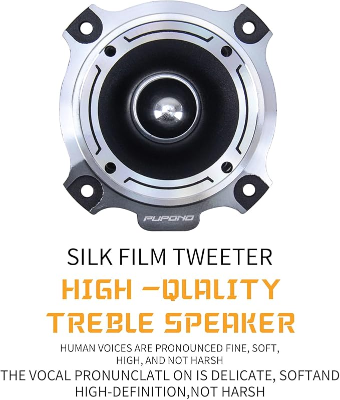 4 inch Tweeters, 300W Max Power, 50W RMS Car Speaker, 4 Ohm, 98dB Car Audio tweeters, Bullet Tweeters,Pair