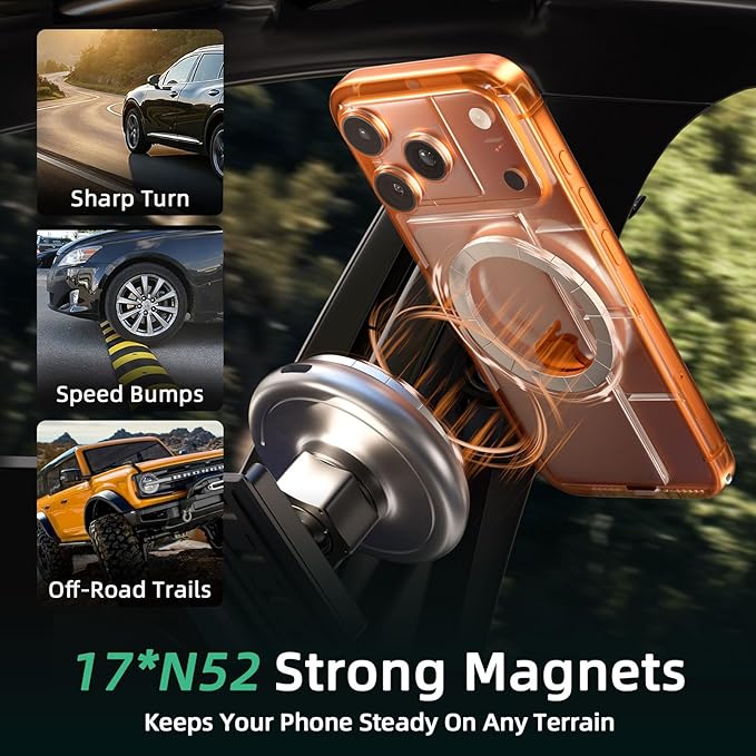Phone Mount for Honda Civic (11th Gen,2022-2025 2026) & Acura Integra (7"/9" Screen),15W Wireless Car Charger, Magnetic Phone Holder, 360° Rotating,Hands Free,Storage Box,New Car Essentials,Car Gifts