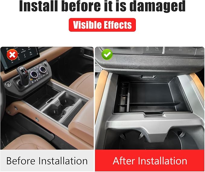 Console Storage Box for 2025-2026 Land Rover Defender 90 110 130 Upper Storage Compartment for Lower Center Console Organizer Tray Interior Trim Modification Accessories (Lower storage compartment)