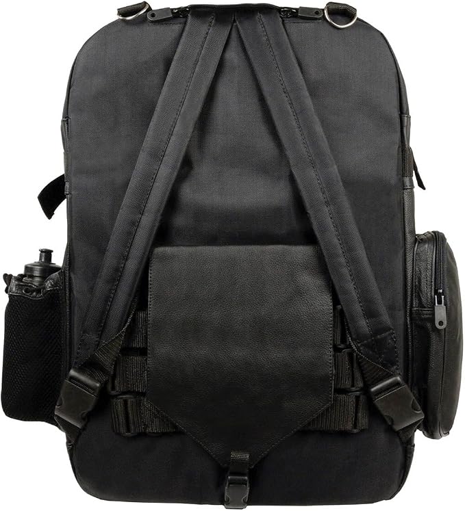 Milwaukee Leather SH540 Medium Black Size Leather and Textile Motorcycle Sissy Bar Back Pack Bag - Medium
