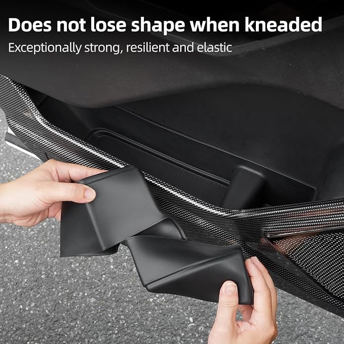 Silicone Door Storage Compartment for 2020-2025 Ford Explorer Anti-Scratch Panel Protective Accessories Black 2Pcs (Front Door)