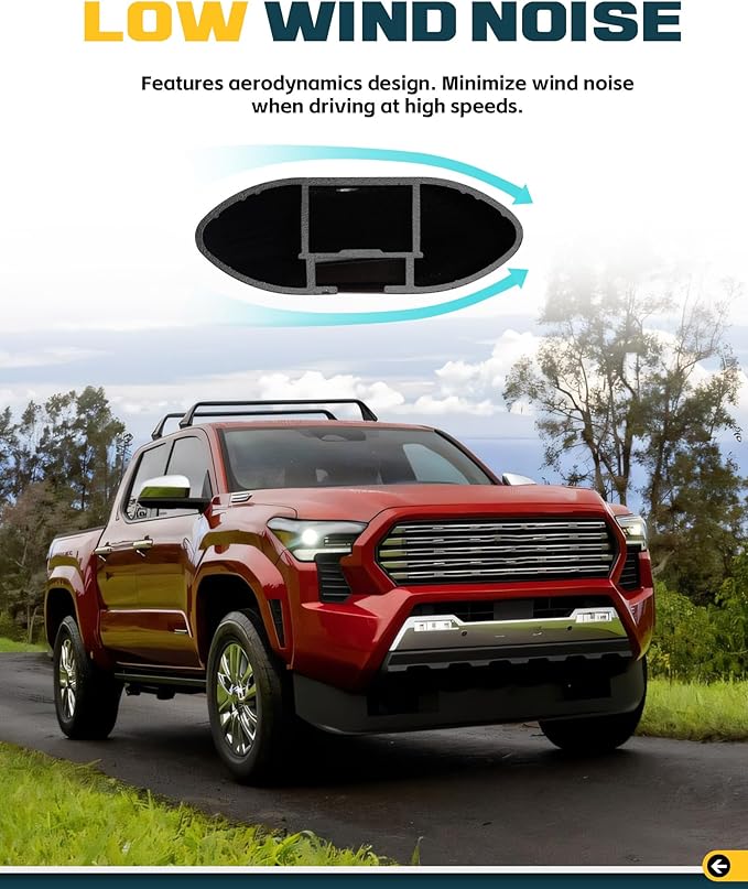 Trumgeta Basic Model Roof Rack Cross Bars Fit for 2024 2025 2026 Toyota Tacoma Double Cab Crossbars Luggage Cargo Carrier for Cargo Bike Kayak Snowboard No Drill Rooftop Accessories