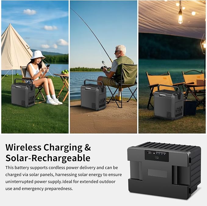 173Wh Detachable Battery for 12V Car Refrigerator Replacement Battery for Compatible Automotive Coolers Compact Auxiliary Battery for Travel Use