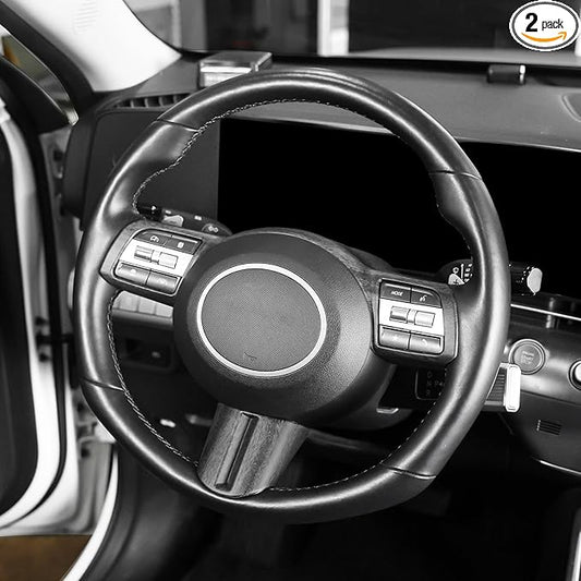 Steering Wheel Button Frame Cover Compatible with Hyundai Sonata 2025 Hyundai Kona 2024-2025 Hyundai Tucson 2025 Accessories (Wood Grain) (Not Suitable for N line)