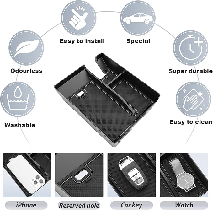 SKTU for 2024 2025 2026 Lincoln Nautilus Center Console Organizer for 2024-2026 Lincoln Nautilus (Premiere/Reserve/Black Label) Console Tray 2024 2025 2026 Nautilus Accessories ABS Armrest Storage Box