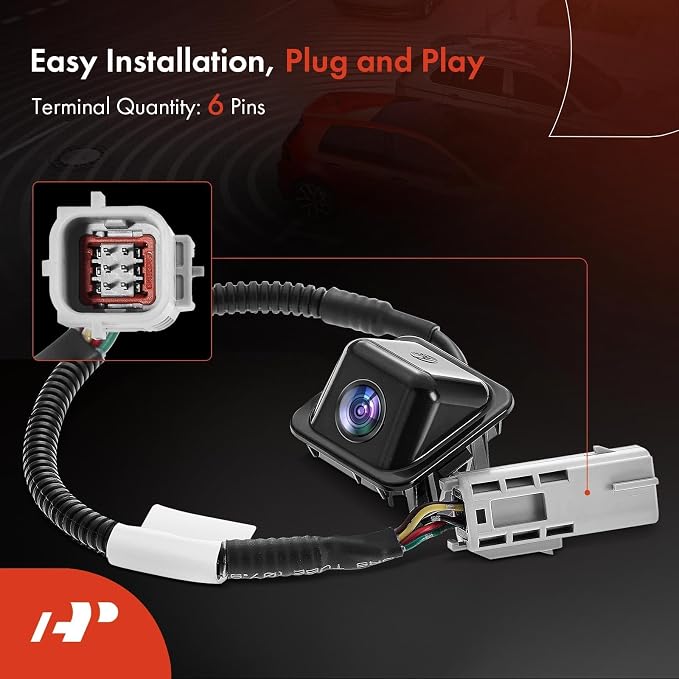A-Premium Park Assist Camera Rear View Backup Reverse Camera Compatible with Chevrolet Models - 2014-2020 Impala Sedan, with 6 Pins