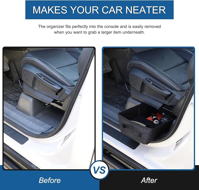 Compatible with Ineos Grenadier 2020-2024 Under Seat Storage Tray, Customized Oxford Cloth Driver Passenger Underseat Hidden Organizer Tool Box Organizer with Anti-slip and Handle (1PCS)