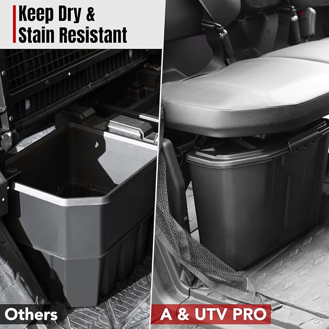 A & UTV PRO Under Seat Storage Bin for Can Am Defender, Under Seat Waterproof Storage Box Accessories for Can Am Defender Max HD10 HD9 HD8 HD5 2016-2025, Replace #715003314