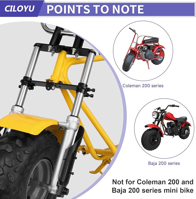 Mini Bike Front Forks Suspension Kit Replacement for Monster Mega Moto MMB80 MMB105 Motovox MBX10 MBX11 GMB100 Coleman CT100U Baja DB30 TrailMaster Storm 200 Parts 7/8 22mm Handlebar Risers