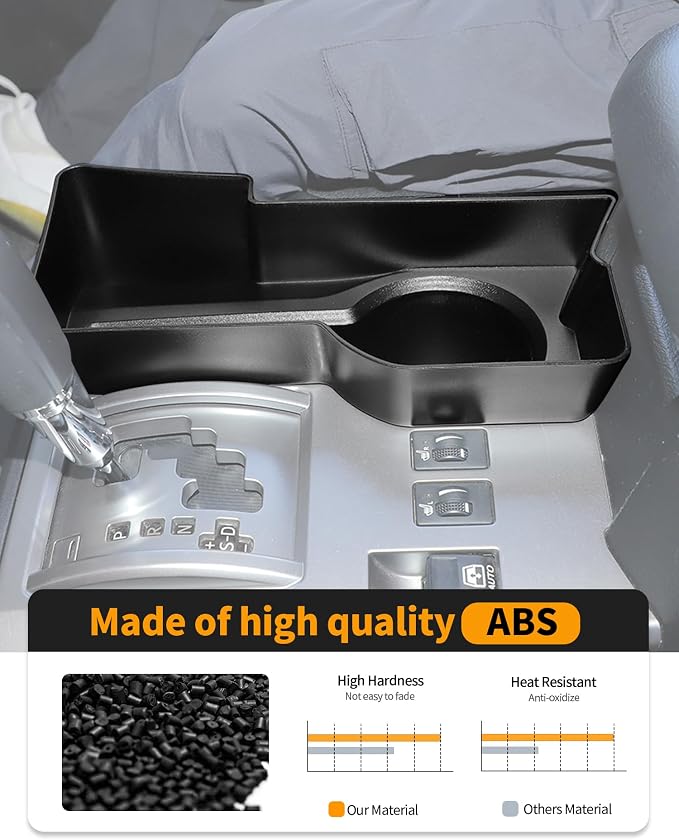 Hoolcar 4Runner Gear Shift Organizer Tray Compatible with Toyota 4Runner 2010-2019 2020 2021 2022 2023 Center Console Organizer Storage Box Side Tray Interior Accessories, Black